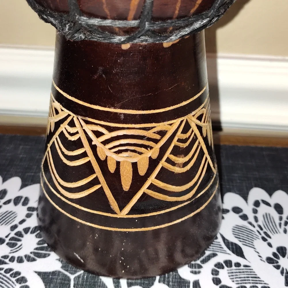 Handcrafted Brown Djembe Drum - Picture 5 of 6